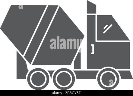 Concrete mixer truck vector icon isolated on white background Stock Vector
