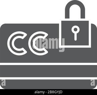 Credit card with lock vector icon isolated on white background Stock Vector