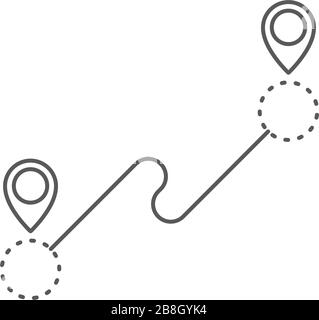 Destination track point vector icon isolated on white background Stock Vector
