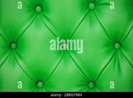 Background of green leather furniture upholstery Stock Photo