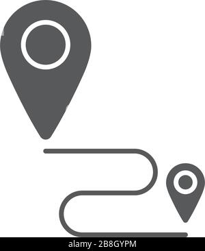 Destination track point vector icon isolated on white background Stock Vector
