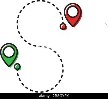 Destination track point vector icon isolated on white background Stock Vector