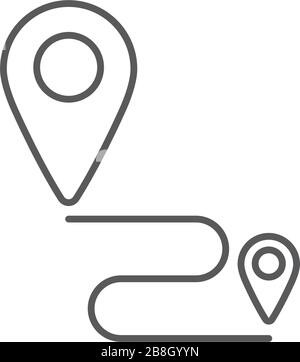 Destination track point vector icon isolated on white background Stock Vector