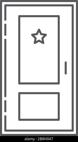 Dressing room door vector icon isolated on white background Stock Vector