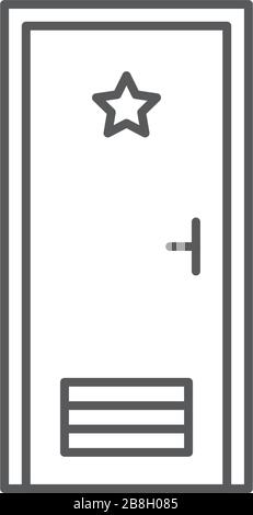Dressing room door vector icon isolated on white background Stock Vector