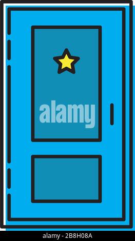 Dressing room door vector icon isolated on white background Stock Vector