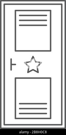 Dressing room door vector icon isolated on white background Stock Vector