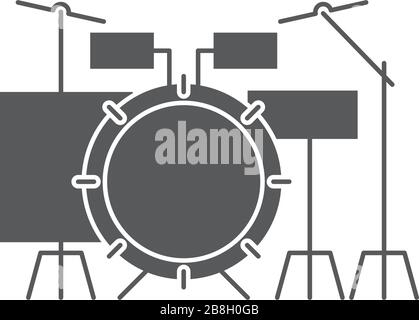 Drum kit vector icon isolated on white background Stock Vector