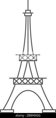 Eiffel Tower vector icon symbol isolated on white background Stock Vector