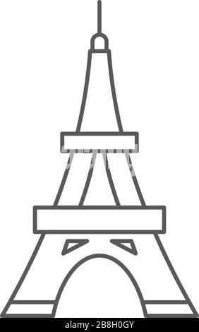 Eiffel Tower vector icon symbol isolated on white background Stock Vector