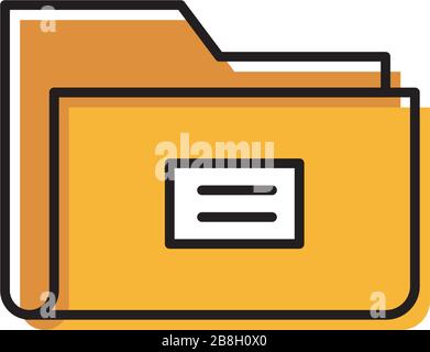 Folder document vector icon isolated on white background Stock Vector