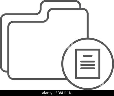 Folder document vector icon isolated on white background Stock Vector