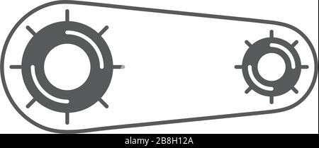 Gears with belt vector icon isolated on white background Stock Vector