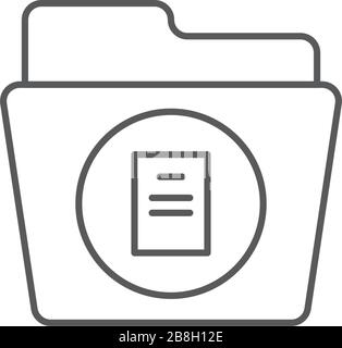 Folder document vector icon isolated on white background Stock Vector