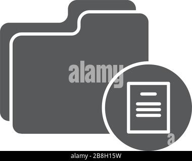 Folder document vector icon isolated on white background Stock Vector