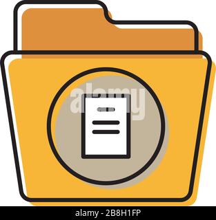 Folder document vector icon isolated on white background Stock Vector