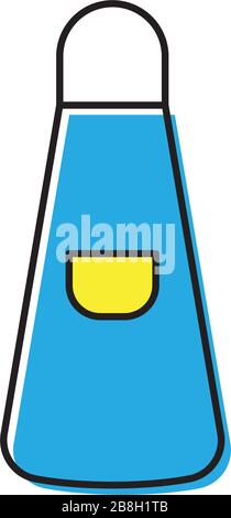 Kitchen apron vector icon symbol isolated on white background Stock Vector