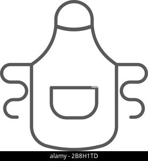 Kitchen apron vector icon symbol isolated on white background Stock Vector