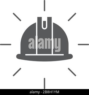 Helmet or hard hat vector icon symbol isolated on white background Stock Vector