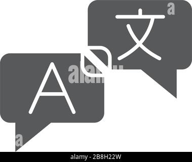 Language translation vector icon symbol isolated on white background Stock Vector