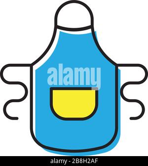 Kitchen apron vector icon symbol isolated on white background Stock Vector