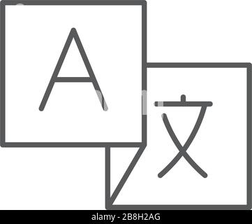 Language translation vector icon symbol isolated on white background Stock Vector