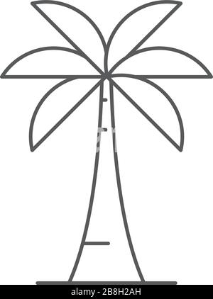 palm tree vector icon symbol isolated on white background Stock Vector