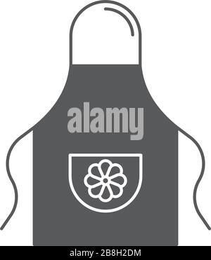 Kitchen apron vector icon symbol isolated on white background Stock Vector