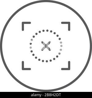 Crosshair vector icon symbol isolated on white background Stock Vector