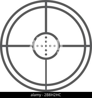 Crosshair vector icon symbol isolated on white background Stock Vector