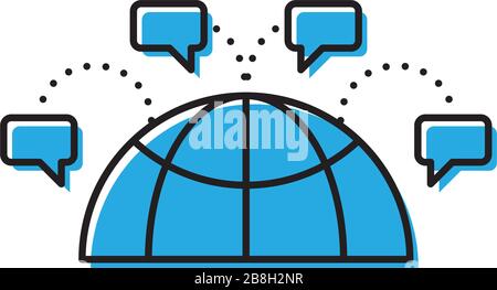 Global chat messages vector icon isolated on white background Stock Vector