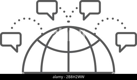 Global chat messages vector icon isolated on white background Stock Vector