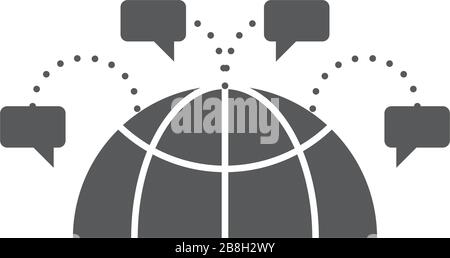 Global chat messages vector icon isolated on white background Stock Vector