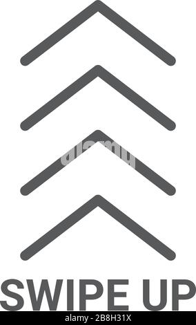 Swipe up arrows button vector, isolated on white background Stock Vector
