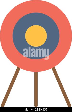 target flat vector icon concept, isolated on white background Stock Vector