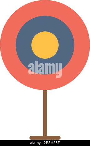 target flat vector icon concept, isolated on white background Stock Vector