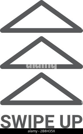 Swipe up arrows button vector, isolated on white background Stock Vector
