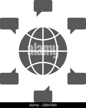 Global chat messages vector icon isolated on white background Stock Vector