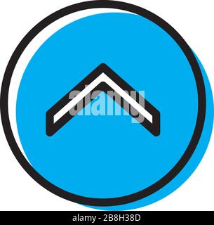 Swipe up arrows button vector, isolated on white background Stock Vector