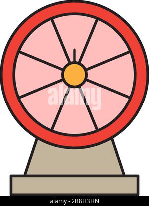 wheel of fortune vector icon, isolated on white background Stock Vector