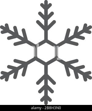 Snowflake flat icon, isolated on white background Stock Vector