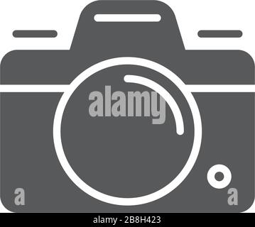 Camera flat vector icon, isolated on white background Stock Vector