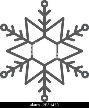 Snowflake flat icon, isolated on white background Stock Vector