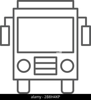 Bus front view icon, isolated on white background Stock Vector