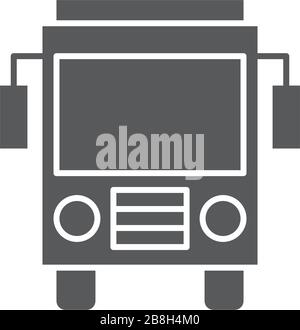 Bus front view icon, isolated on white background Stock Vector
