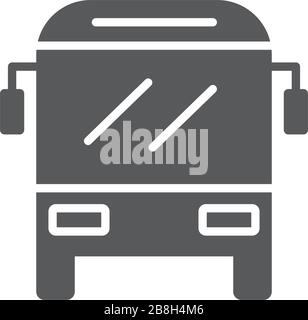 Bus front view icon, isolated on white background Stock Vector
