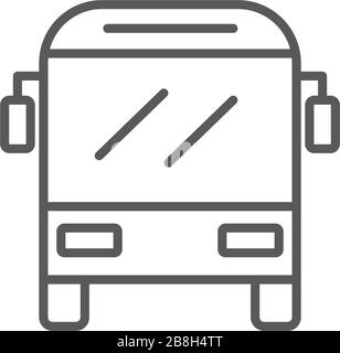 Bus front view icon, isolated on white background Stock Vector