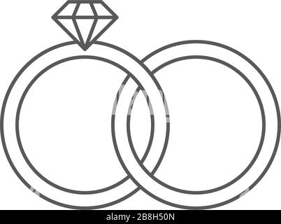 Engagement rings vector icon isolated on white background Stock Vector