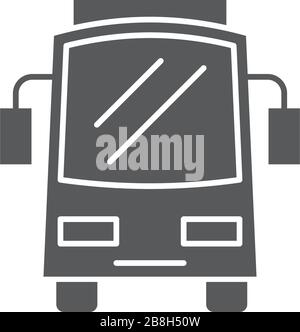 Bus front view icon, isolated on white background Stock Vector
