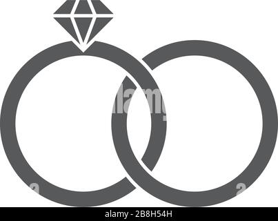 Engagement rings vector icon isolated on white background Stock Vector